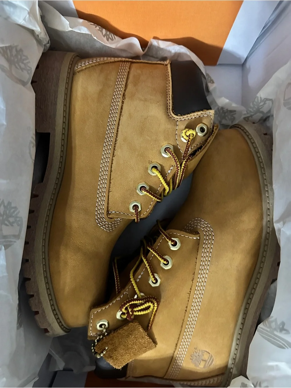 Timberland Wheat Nubuck Work-Ready Boot with Black Collar
